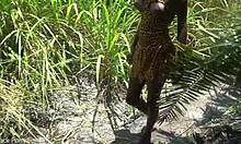 Chief's Son Fucks Skinny Tribe Girl Against African Tree