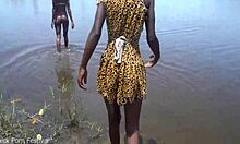 Chief's Son Fucks Skinny Tribe Girl Against African Tree