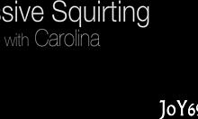 teen babe roughly fingers tight juicy pussy with huge dildo