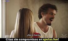 damn, this horny blonde stepsis is begging to ride cock with spanish subs