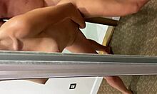 Ex-Girlfriend's Giant Pussy Creampie in Mirror Quickie Doggystyle