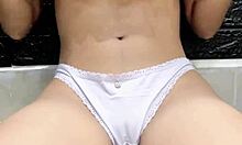 sweet petite babe fingers her tight young pussy solo