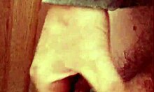 Intense short foreskin handjob strokes massive solo cock explosion