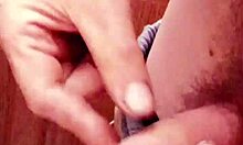 Intense short foreskin handjob strokes massive solo cock explosion