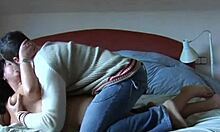 toda una se�ora en la calle pero una puta guarra en la cama chupando verga