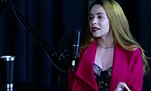 Jhocy and bia hot tease in sheer red lingerie cosplay compilation!