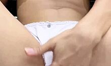 sweet petite babe fingers her tight young pussy solo