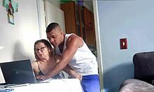 blonde brazilian milf teases with big natural tits while stepmom chats on phone with dad interracial monster cock blowjob