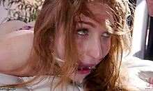 stepdad pounds tight teen pussy while wife watches the kinky threesome unfold