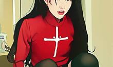 damn this tiny asian teen ai clone rides her first huge dildo so tight