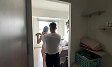 my heart races as rei in evangelion cosplay deepthroats shinji with those cute small tits bouncing