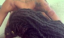redbone petite babe rides black lesbian strap on tight pussy deep!