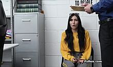 SPY CAM CATCHES BRUNETTE GIVING OFFICE BLOWJOB AFTER RIPPED STRIP SEARCH