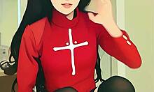 damn this tiny asian teen ai clone rides her first huge dildo so tight