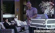 Stepbro films shy suck before stepdad interrupts the fun