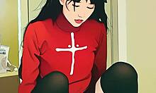 damn this tiny asian teen ai clone rides her first huge dildo so tight