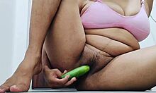 Stepbro Records Stepsis Nisha Wet Pussy Cucumber Fuck Stepdad Oiled Taboo