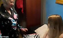 a busty granny seduces curvy neighbor girl into wet lesbian licking