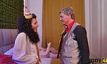 Jennifer's Petite Czech Teen Body Bounces On Old Daddy Rubber Cock