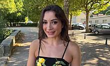 elle sneaks under desk for club waitress job... oops first time fun