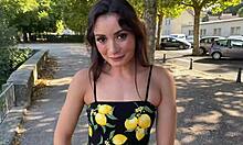 elle sneaks under desk for club waitress job... oops first time fun