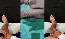 i got so horny remembering my ex i jerked off cum all over my hand wife cant know