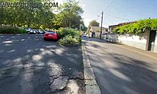 elle sneaks under desk for club waitress job... oops first time fun