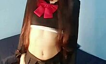 let neighbor play with my big latina ass buttplug while in catgirl lingerie bath