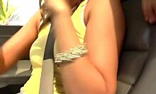 horny brunette sucks cock in car then fucked in tight teen pussy doggystyle