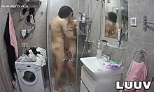 a webcam couple turns their homemade shower into daily exhibitionist fun