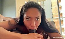 Delicious Throbbing Blowjob to Stepbrother Amateur Couple Deepthroat Cumshot!