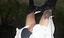 First I Piss And Masturbate Then Girlfriend Joins Street Lesbian Fun