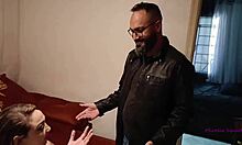 Old tattooed blonde wife calls masseur for rough doggy creampie and squirting