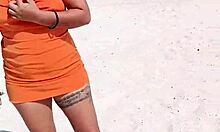 Puta Mexicana Flashes Tanga and Tetas on Public Beach for Horny Eyes!