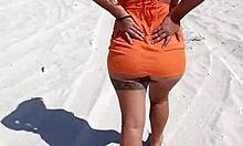 Puta Mexicana Flashes Tanga and Tetas on Public Beach for Horny Eyes!
