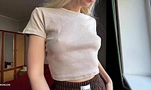 intriguing close-up of girlfriend's tight fit teasing quick release in her panties