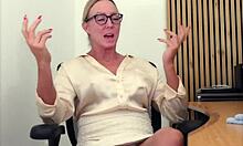 Principal Jewels Pounds Naughty Student Pussy with Vibrator in Office