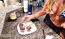 curvy blonde stepmom with fat ass and shaved pussy joins family bang on july 4th in taboo group with monster cock deepthroat doggystyle cumshots