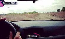 😜 adeline slurps sloppy car bj swallowing naughty cum mouthful!