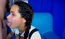 i can't stop thinking about this beautiful college latina student's sloppy deepthroat swallow on big cock with brown eyes