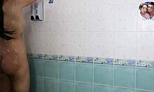 steamy shower scrub teases tight asian pussy for husband's return