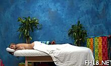 Hot 18 year old girl seduced oiled massaged then fucked hard by older stud