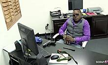 shy blonde's perfect tits tempt black boss's monster cock interview seduction