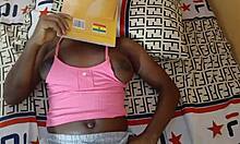 horny african student in pantyhose seduces teacher for tight pussy pounding