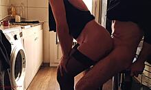 morning wood hits i whip out cock behind stepmom-in-law at cafe for doggystyle