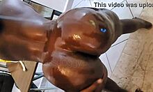 Oiled Big Black Cock Spanks Submissive Fat Ebony's Huge Shaved Wet Pussy and Ass