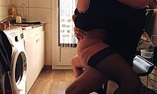 morning wood hits i whip out cock behind stepmom-in-law at cafe for doggystyle