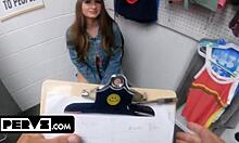 Busty teen slut penelope kay caught shoplifting pays with rough anal creampie assfucking