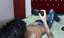 Virgin latina stepbro secretly watches taboo videos on his computer alone