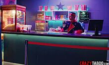 HORNY PETITE ATHENA FARIS FUCKS NAUGHTY BOYFRIEND IN CINEMA!